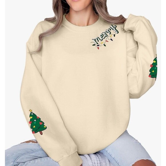 UNIQUEONE Christmas Sweatshirts For Women The Season Beige 2XL - Picture 2 of 2